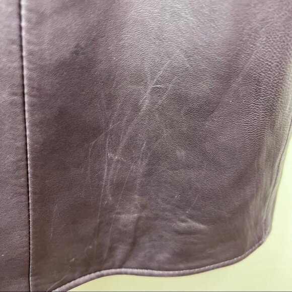 Soia & Kyo Purple Leather Trench Coat Jacket Size Small Classic Structured - Picture 8 of 16